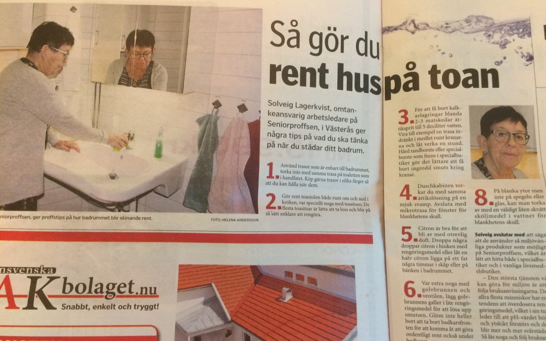 Städa badrum - artikel i Västerås Tidning